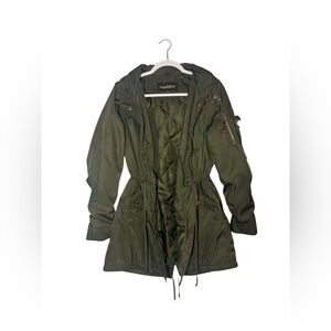 Madden Olive Zip Coat for Women